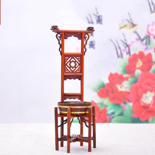 Chinese Antique Wash Basin Stand Mini Furniture Model Dollhouse Furniture Decor