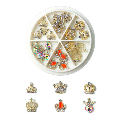 Nail Charms 30Pcs Boxed Luxury Shiny Planet Alloy 3D Art Rhinestones Bling Decor