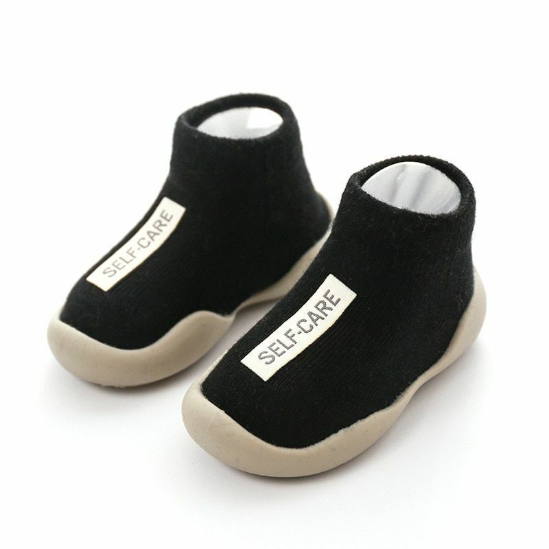 Unisex Baby Shoes First Walkers Toddler Girl Soft Rubber Knit Booties Anti-slip