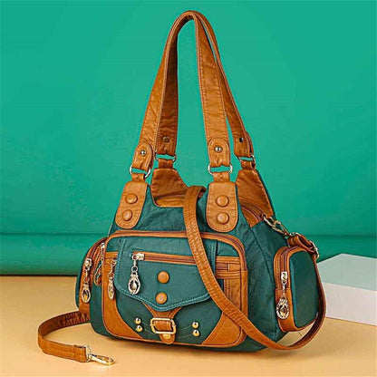 Vintage High Quality Soft Leather Handbag Bag Tote Purse Pouch Shoulder Bags 1PC