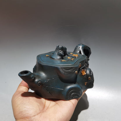 Chinese Yixing Zisha Clay Handmade Exquisite Teapot（树桩壶 底款：时大彬）