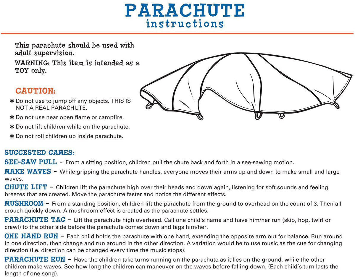 6' Outside Play Parachute with 8 Handles