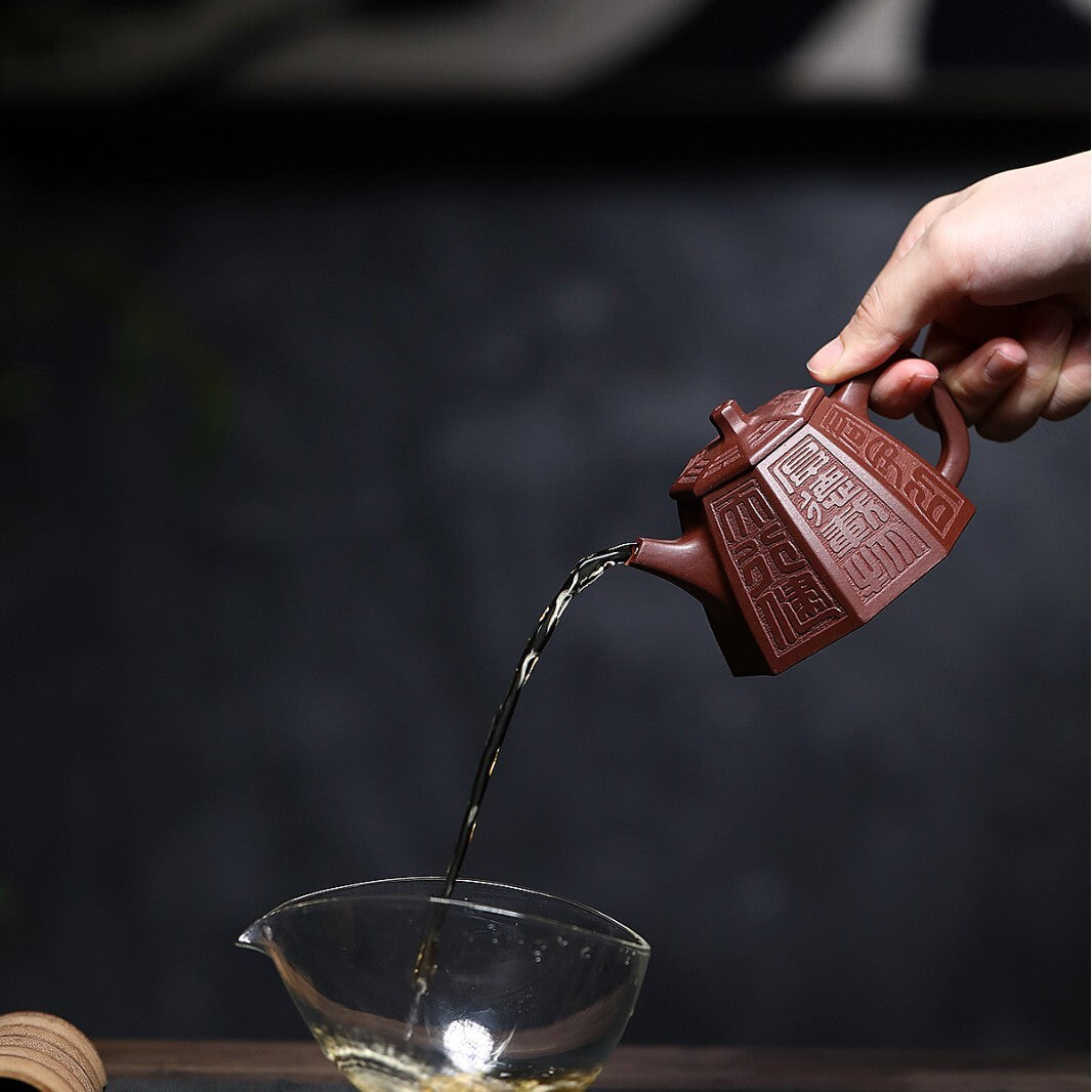 Traditional Craft Real Yixing Zisha Purple Grit Tea Pot Marked Handmade Pot New