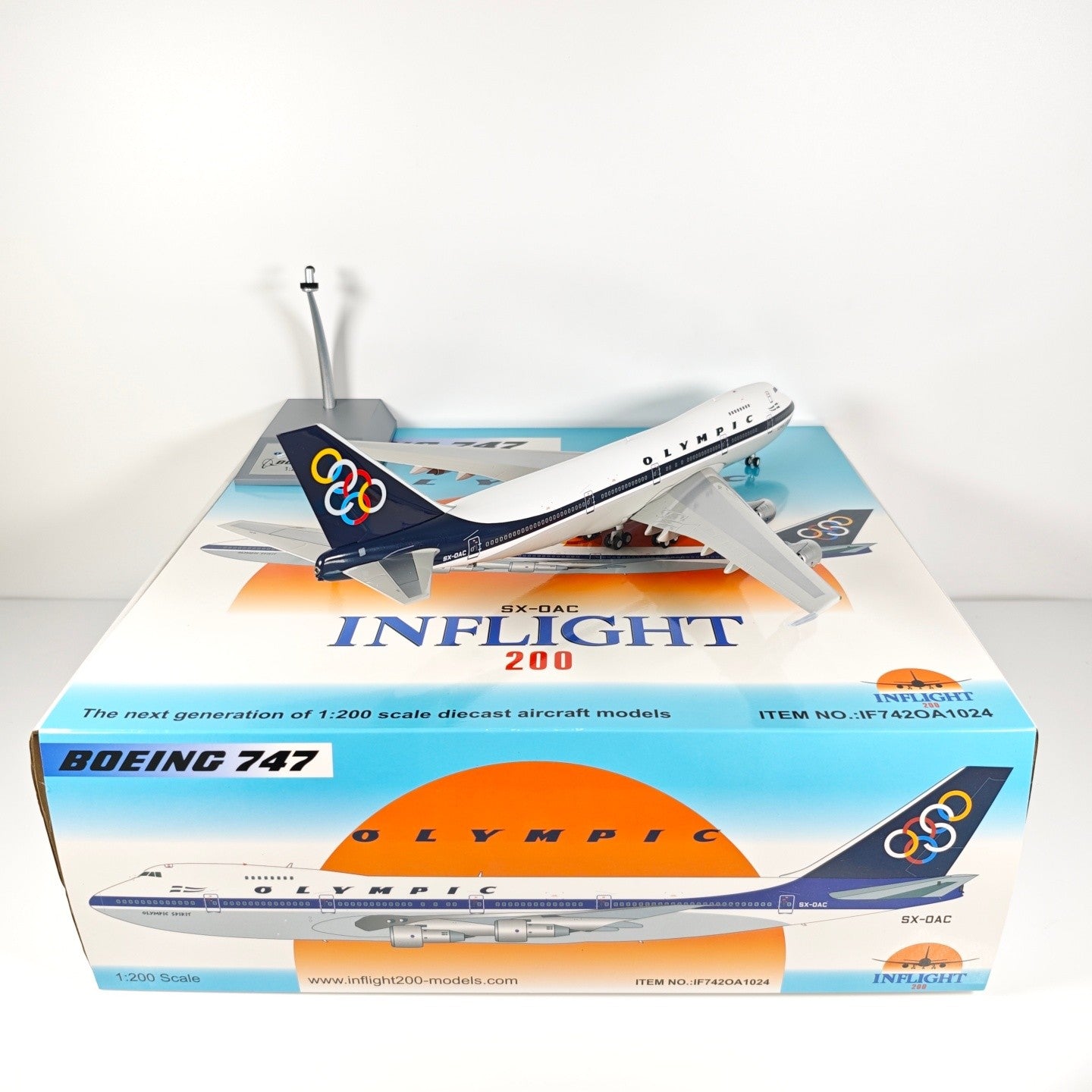 1:200 InFlight OLYMPIC Boeing 747 SX-DAC Passenger Airplane Diecast Plane Model