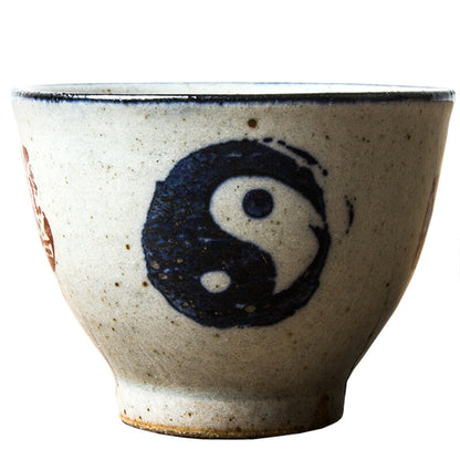 65ml Vintage Chinese Tai Chi Pottery Cups Beautiful Wine Tea Cup