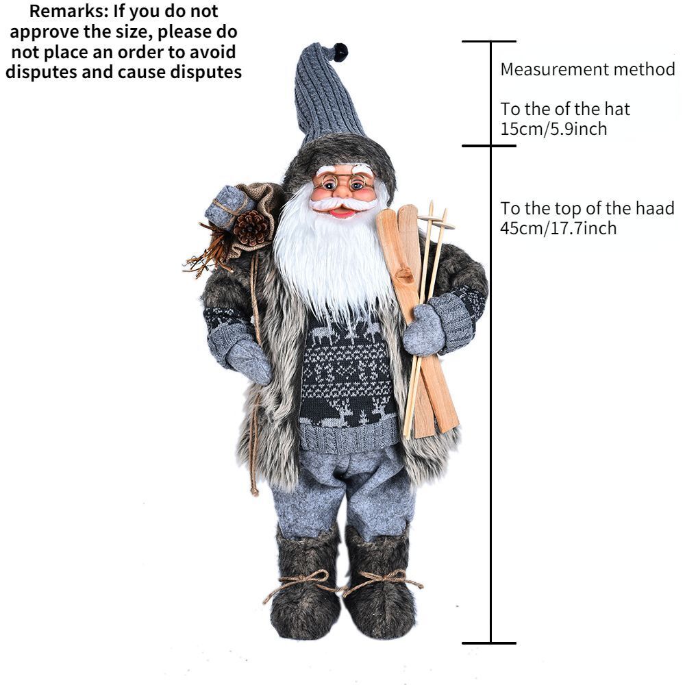 Christmas Ornaments 30-45cm Large Santa Claus Dolls Standing Figurine Home Decor