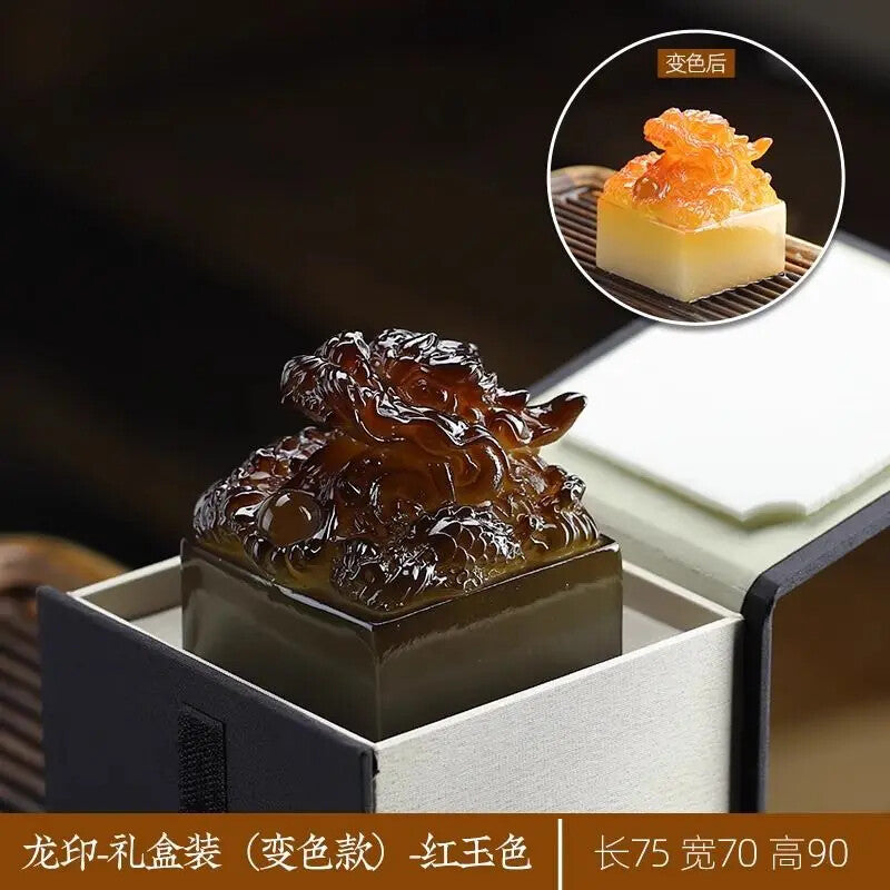 Color Changing Tea Pet Decoration Chinese Style Dragon-Printed Tea Tray Tea Set