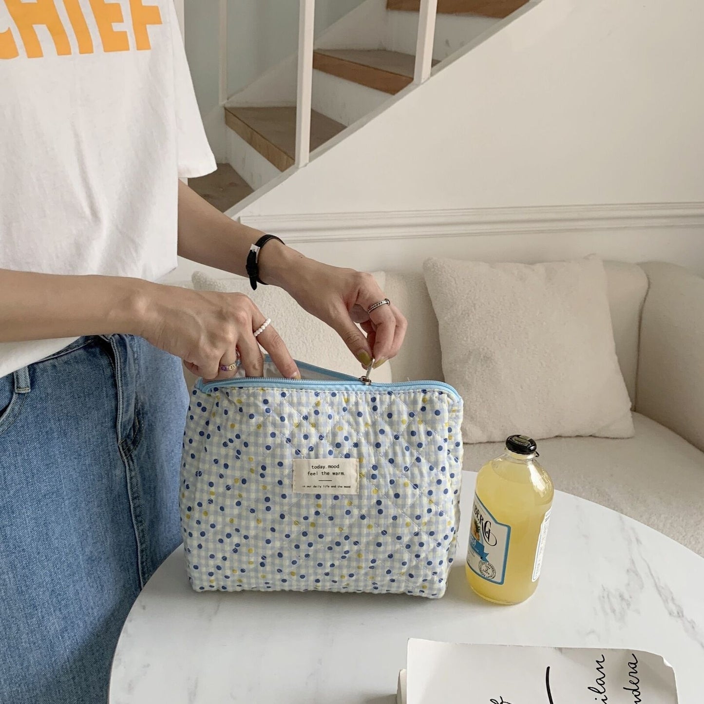 Cute Floral Travel Cosmetic Bag Clutch Handbags Student Girls Storage Bag Wallet