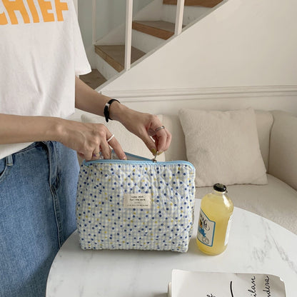 Cute Floral Travel Cosmetic Bag Clutch Handbags Student Girls Storage Bag Wallet