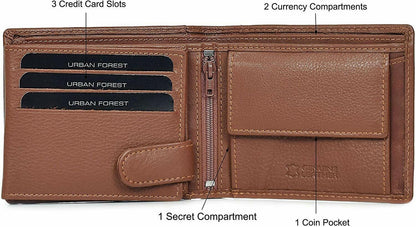 New Men's Brown Colour Leather Bi-fold Wallet Gift Item