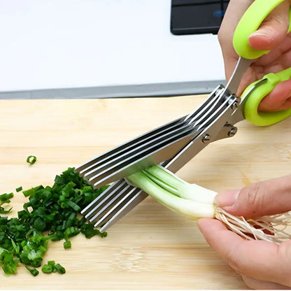 Herb Scissors Set with 5 Blades and Cover - Multipurpose Kitchen Chopping Shear