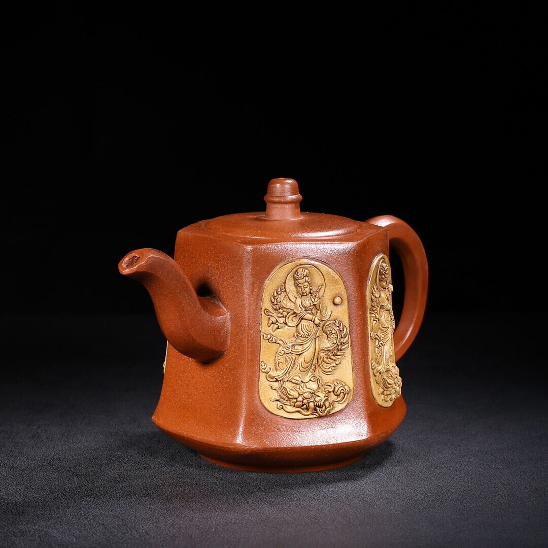 Chinese Yixing Zisha Clay Handmade Exquisite Teapot （六方 底款：乾隆年制）