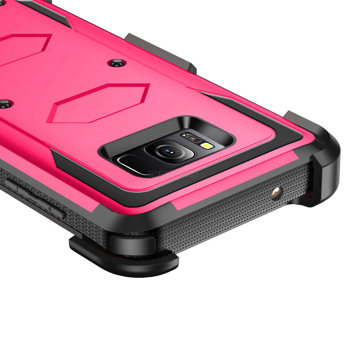 For Samsung Galaxy S8 Plus Hybrid Hard Case Cover+Clip /Tempered Glass Protector - Thumbnail 3