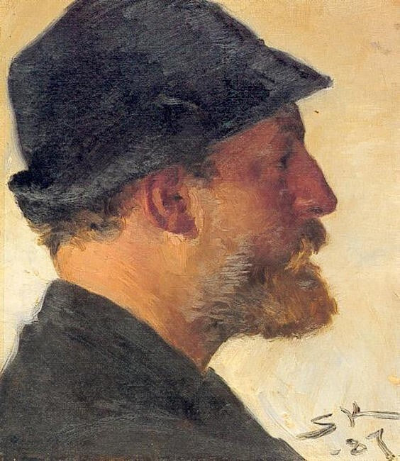 Dream-art Oil painting Peder-Severin-Kroyer-Viggo-Johansen gentleman portrait