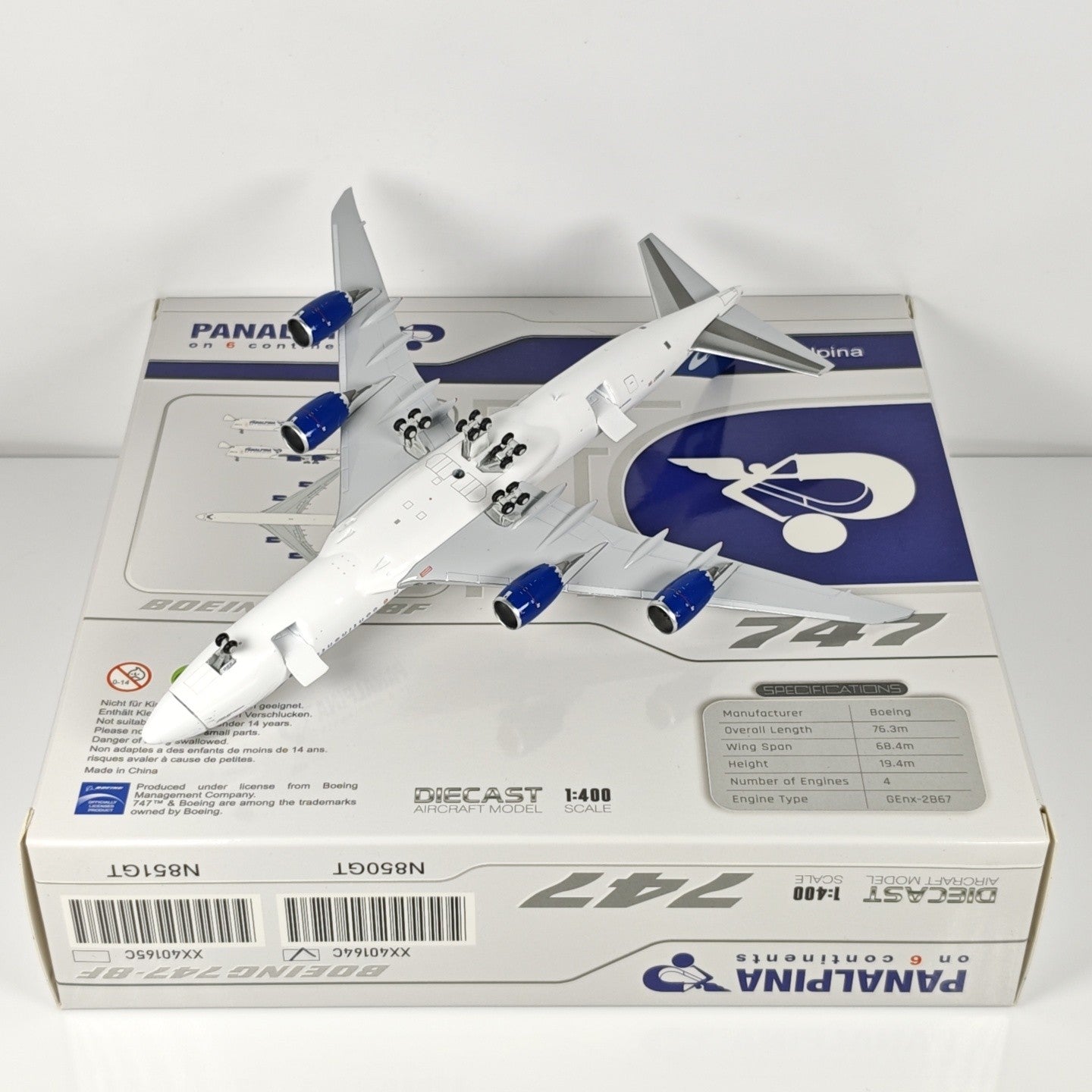 1:400 JC Wings Panalpina Boeing 747-8F Passenger Airplane Diecast Plane Model