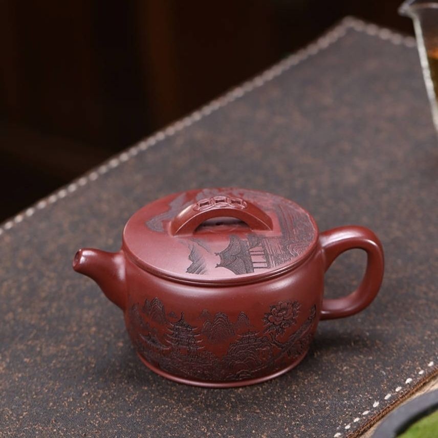 Yixing Zisha Teapot Longxue Sha Hanwa 220ml Gongfu Tea Pot Gift