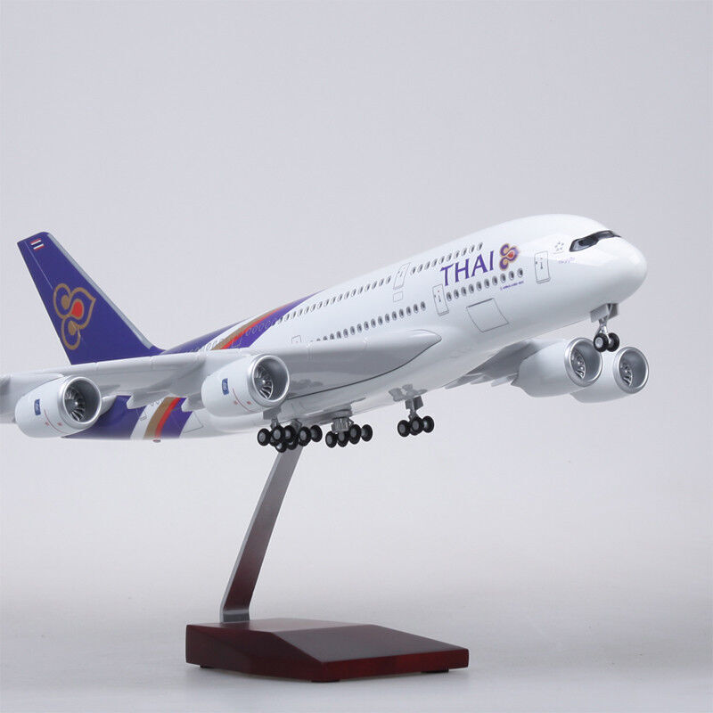 46CM 1:160 THAI AIRBUS A380 Passenger Airplane Landing gear Resin Aircraft Model