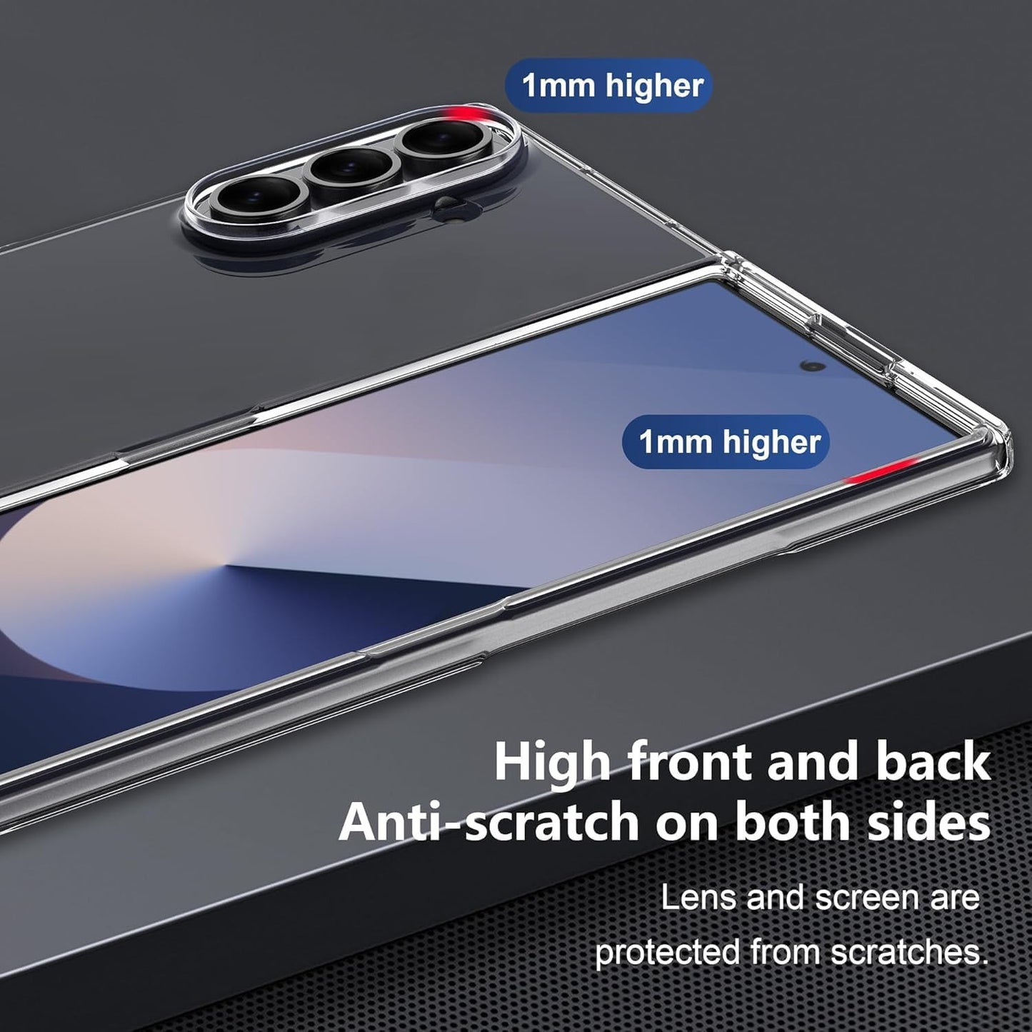 for Samsung Galaxy Z Fold 7 Case Clear,Galaxy Z Fold 7 Case with Screen Protecto