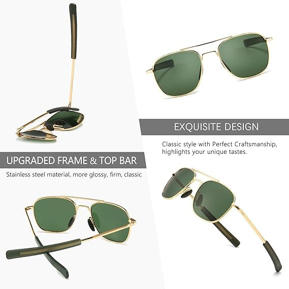Aviator Sunglasses Premium Military Pilot Ultraviolet Mens Polarized Sunglasses