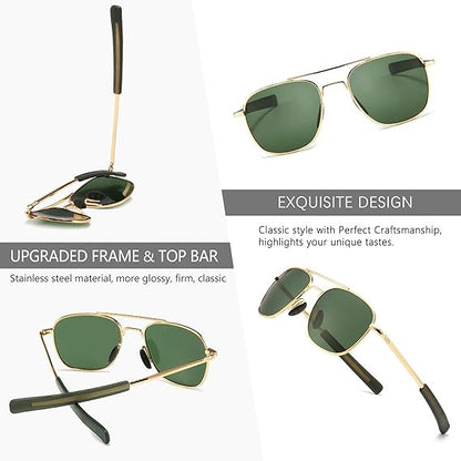 Aviator Sunglasses Premium Military Pilot Ultraviolet Mens Polarized Sunglasses