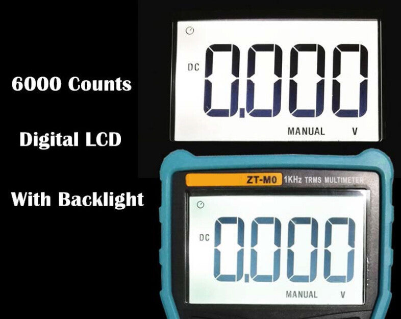 ZT-M0 True-RMS Digital Multimeter Auto / Manual, Analog Bar Graph AC/DC Voltage