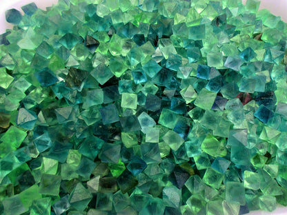 1/2 lb Beautiful Blue & Green Fluorite Octahedron Crystals - Bulk Lot