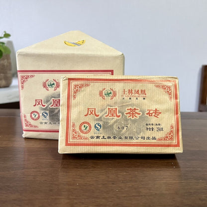Tu Lin Feng Huang 607 Yunnan Shu Puer Tea Brick Ripe Pu-erh 250g