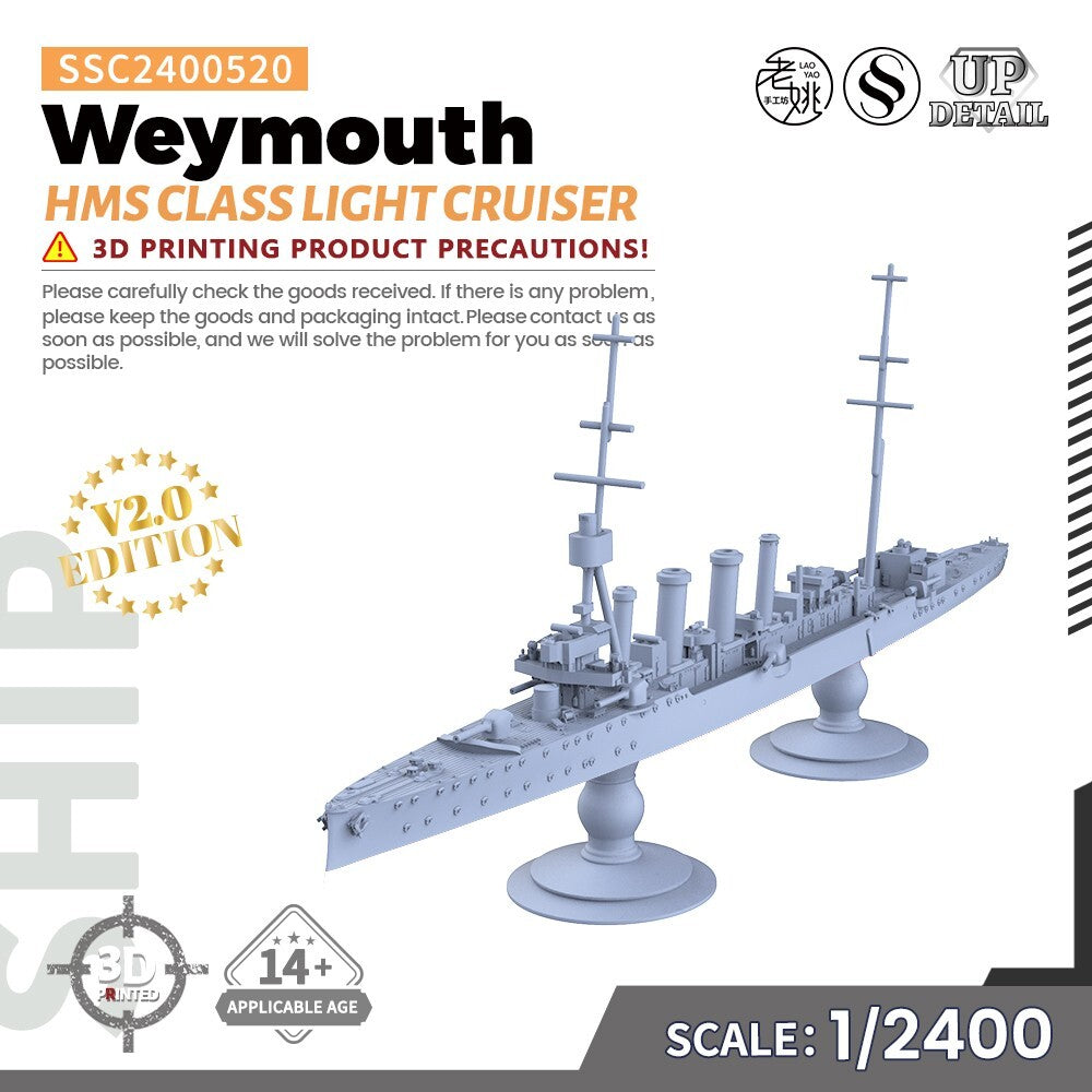 SSMODEL SSC2400520 1/2400 Military Model Kit HMS Weymouth Class Light Cruiser