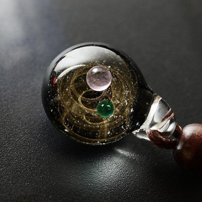 Necklace Pendant Nebula Cosmic Handmade Galaxy Men Women Jewelry 45cm Glass Rope