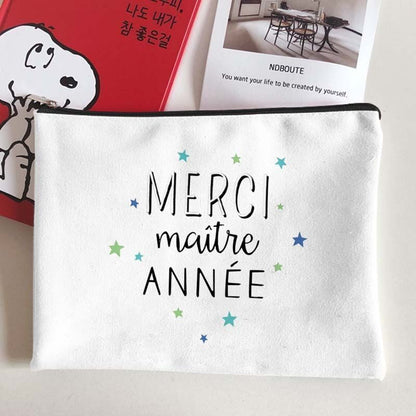 Canvas Makeup Bag White Cosmetic Beauty Organizer Toiletry Storage Pouch Purse