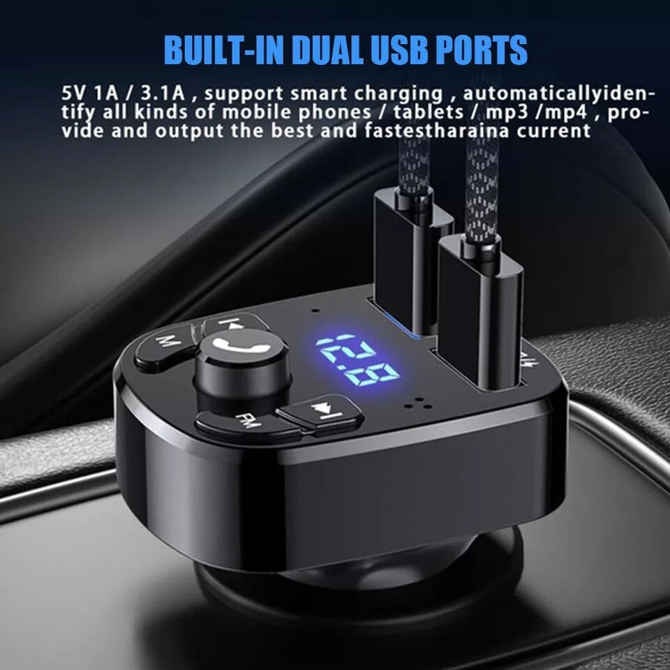 US Bluetooth 5.0 Car Wireless FM Transmitter 2USB PD Charger AUX Hands-Free lot