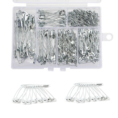 Lots Steel Safety Pins Assorted 6 Size Heavy Duty Nickel Plated Clothes Pins