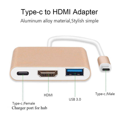 Type C to HDMI HDTV TV Adapter Cable For Galaxy S20 S21 S22 S23 Ultra Note10+ 5G
