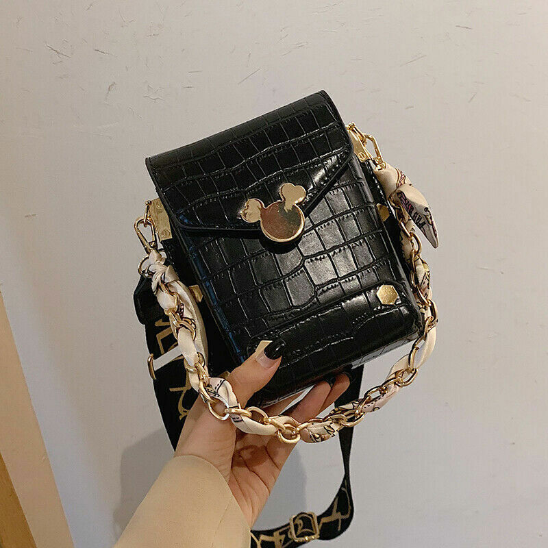 PU Leather Crossbody Bags For Women small Shoulder Handbag Chain Bag