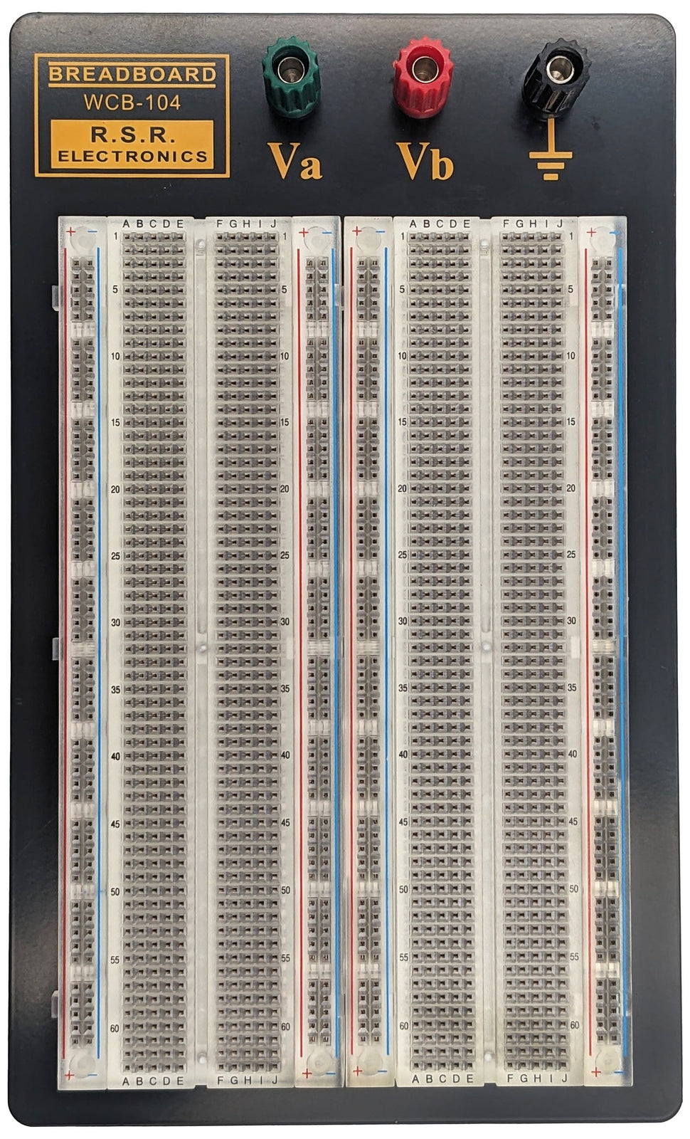 Solderless Clear Breadboard 1,660 Tie Points, 3 Binding Posts, Metal Backplate
