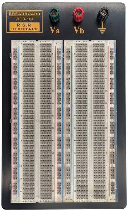 Solderless Clear Breadboard 1,660 Tie Points, 3 Binding Posts, Metal Backplate