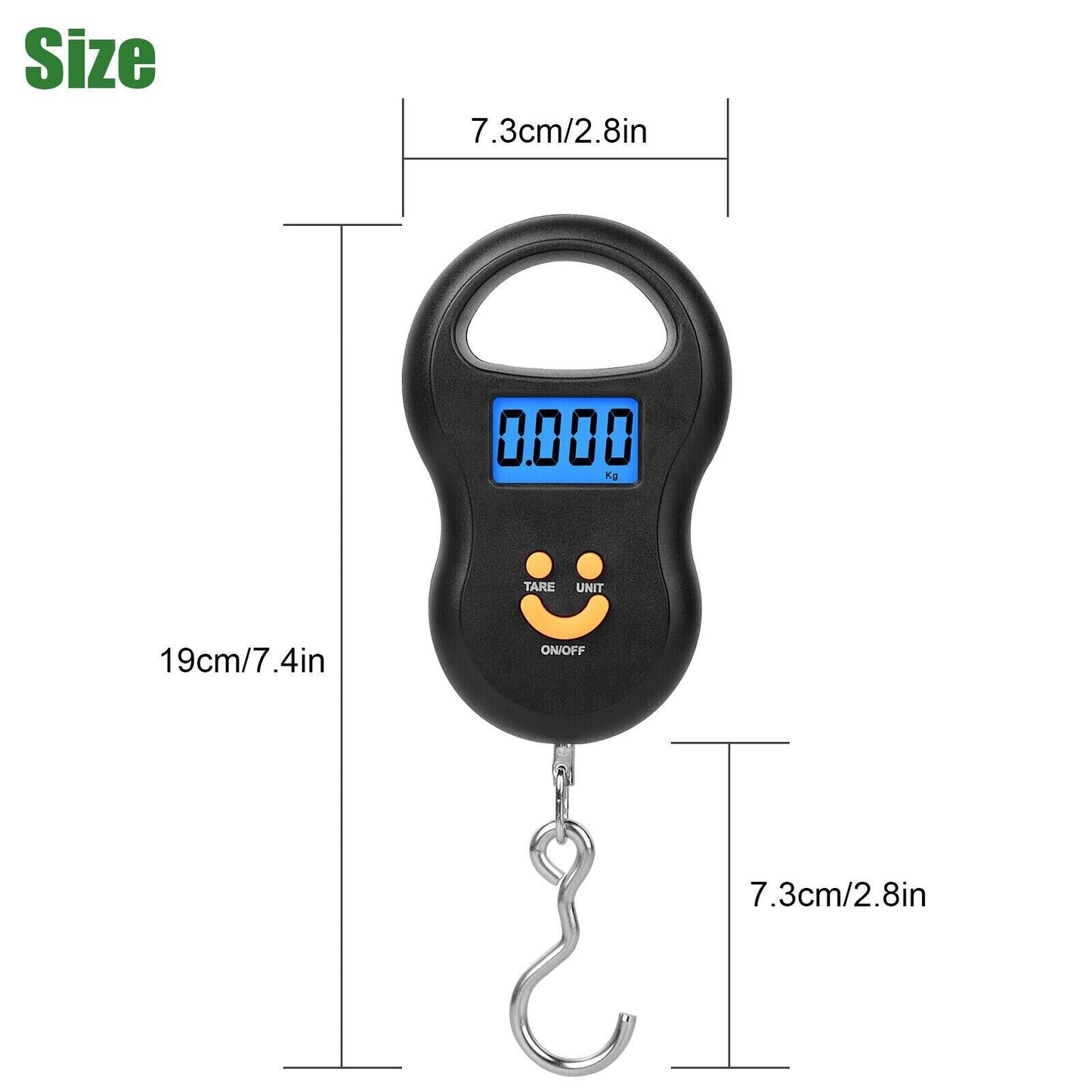 2X Digital LCD Fish Scale Postal Hanging Hook Luggage Weight Mini Portable 110lb