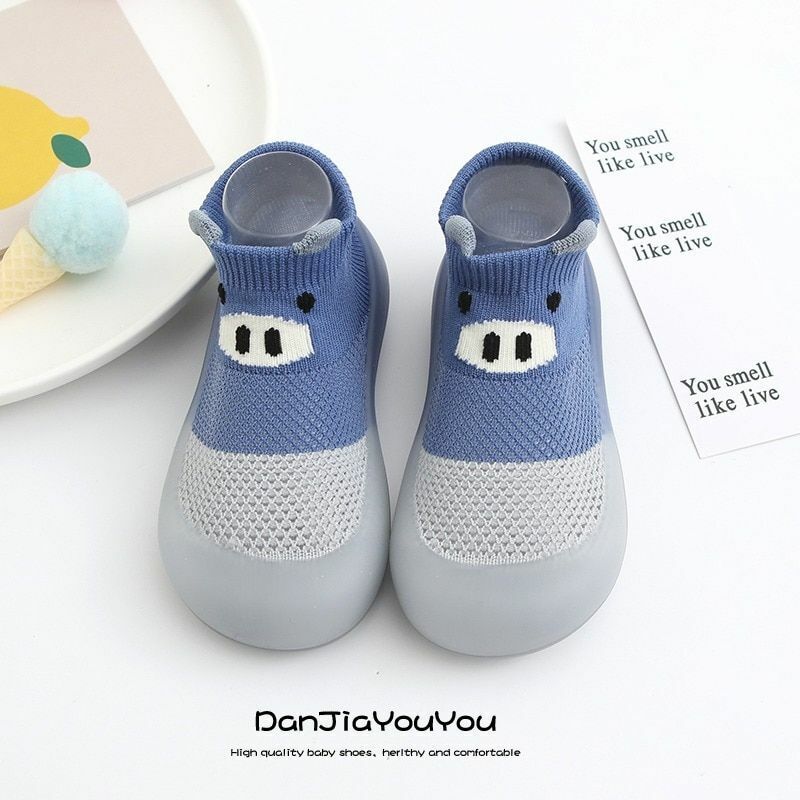 Sock Shoes Baby Boys Girls Autumn Non-slip Floor Kids Soft Rubber Toddler Knit