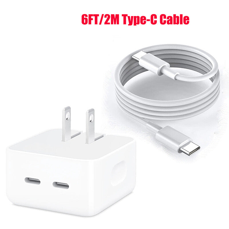 35W Portable Fast Charger Adapter Dual PD USB-C For iPhone 16 15 14 13 Pro Max