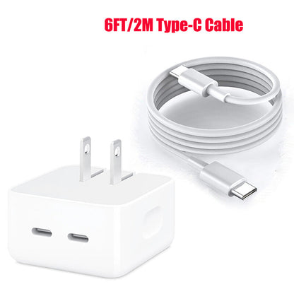 35W Portable Fast Charger Adapter Dual PD USB-C For iPhone 16 15 14 13 Pro Max