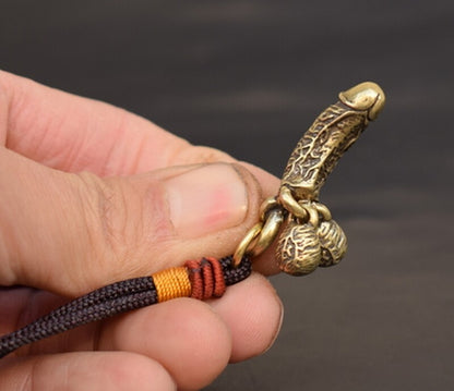 Brass Carved Penis Pendant Dick Carving Life Origin Decoration Culture Decor