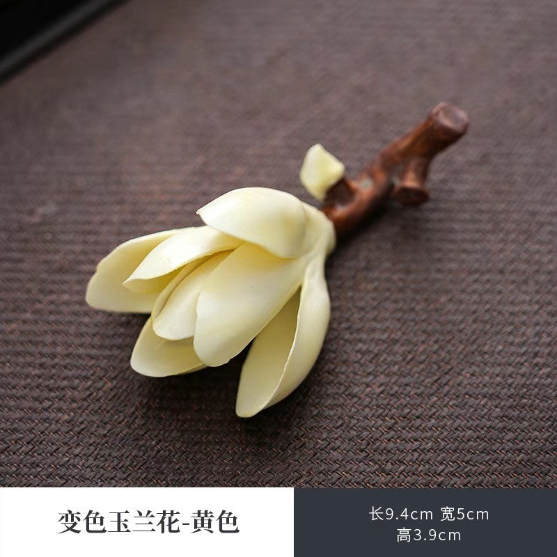 Jade Orchid Flower Tea Pet Ornament Home Tea Table Decoration Ornaments