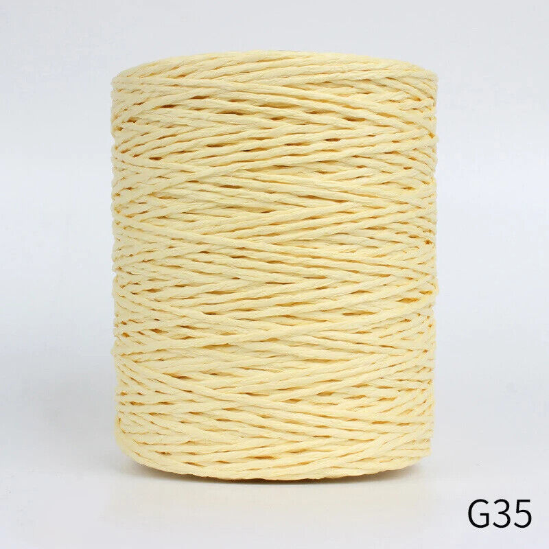 Hand Knitting Yarns 280-300M Natural Raffia Straw Colorful Crochet Threads Rolls