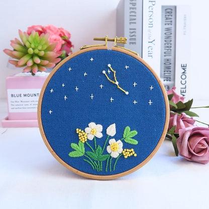 Embroidery Kit DIY Needlework Zodiac Horoscope Needlecraft Cross Stitch Artcraft