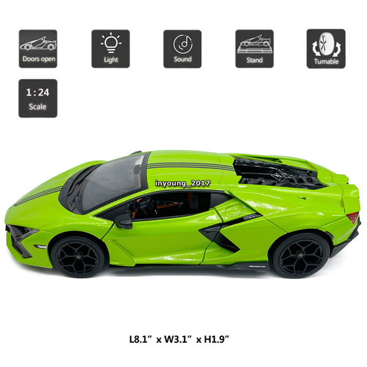 1/24 Lamborghini Revuelto Model Car Diecast Toy Cars Boys Toys for Kids Green