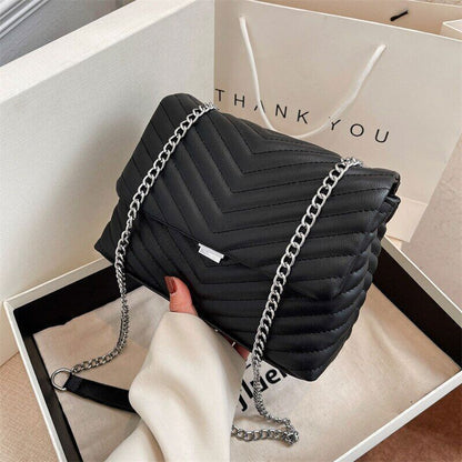 Handbags Women's Black Pu Leather Shoulder Crossbody Bags Women