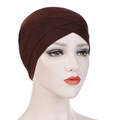 Women Stretch Turban Hat Hijab Headwear Hair Loss Chemo Cap Headwrap Head Cover*