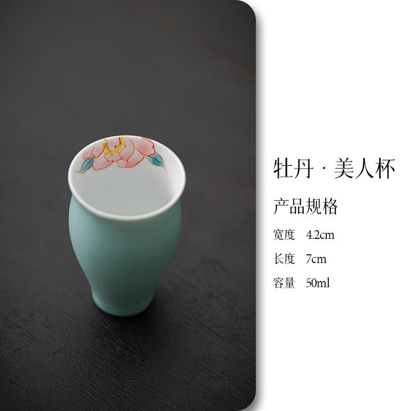 50ml Chinese Ceramic Handpainted Tea Tasting Cup Master Cup Kung Fu Teaware