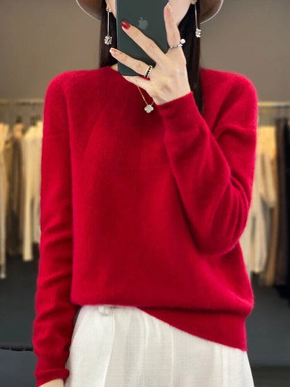 Autumn Winter Women Sweater O-Neck Pullovers Cashmere Knitwear Popular Clothes