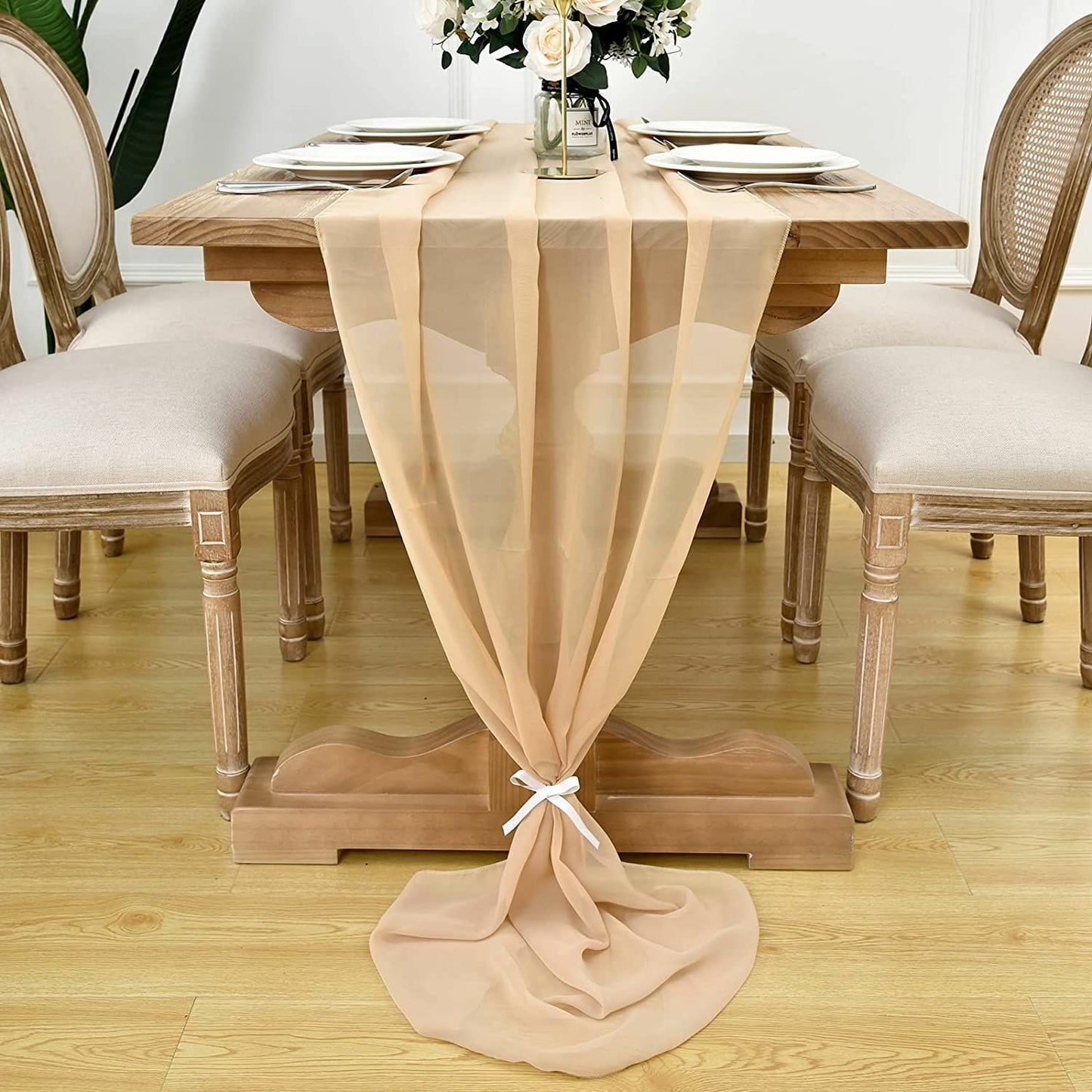 Wedding Table Runner 70x500cm Polyester Flowing Romantic Dusty Rose Party Decors